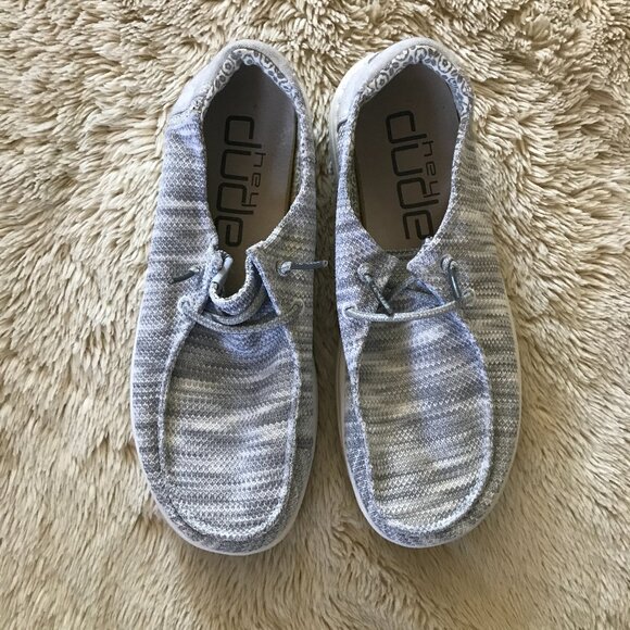 'Hey Dude' Gray/White Wendys - Size 7 - Picture 1 of 6